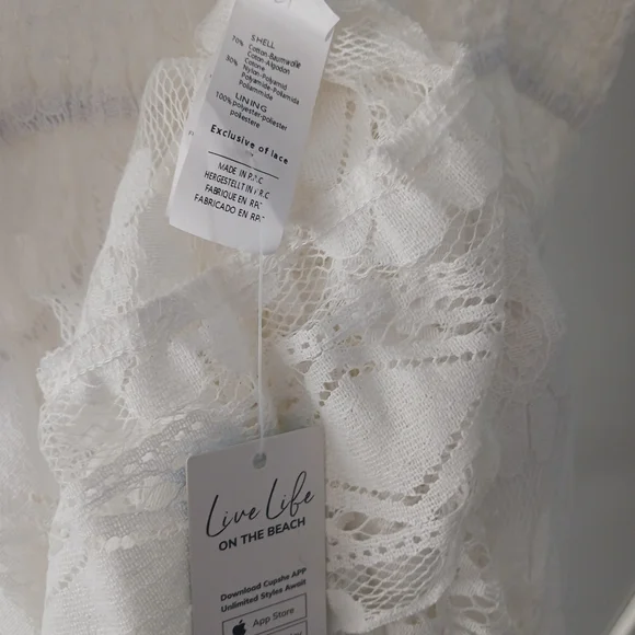 Cupshe White Lace Maxi Dress with Pom-Tie Straps - Picture 5 of 7